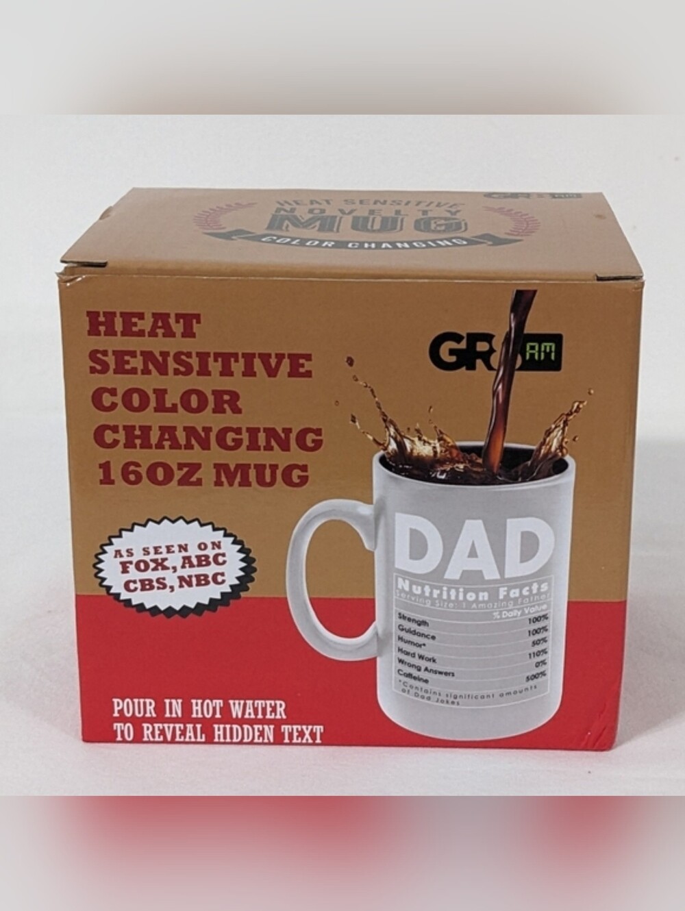 Dad Color Changing Mug Heat Sensitive Coffee Cup Father's Day Gift 16oz, NEW